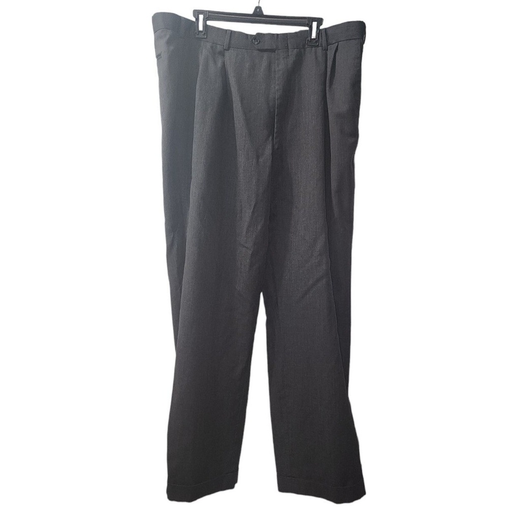 Woolmark Wool Dress Pants Pleated Front Gray Trousers Mens‎ Size 42